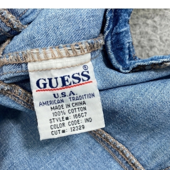 Vintage Guess women's denim sleeveless dress size 3 front pockets - Picture 11 of 16
